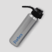 Thunder 600ml Bottle - A drink bottle with a silver finish and a black spout, featuring a logo in blue.