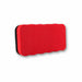 Magnetic Foam Whiteboard Eraser - A red magnetic foam whiteboard eraser with a textured surface and a black backing.