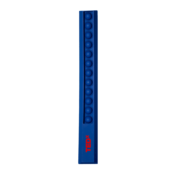 30cm Popper Ruler - A blue popper ruler featuring a series of poppers along its length, with a logo visible on the side.