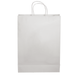 Paper Shopping Bag - A white paper shopping bag with two handles and a plain exterior, featuring a branding logo.