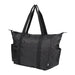 Wander & Roam Packable Travel Duffel Bag - A packable travel duffel bag in black, featuring sturdy handles and multiple exterior pockets. It has a logo present.