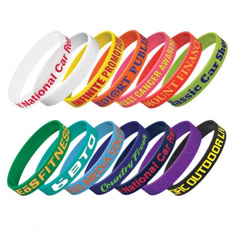 Corporate Promo Silicone Wrist Band Embossed Custom