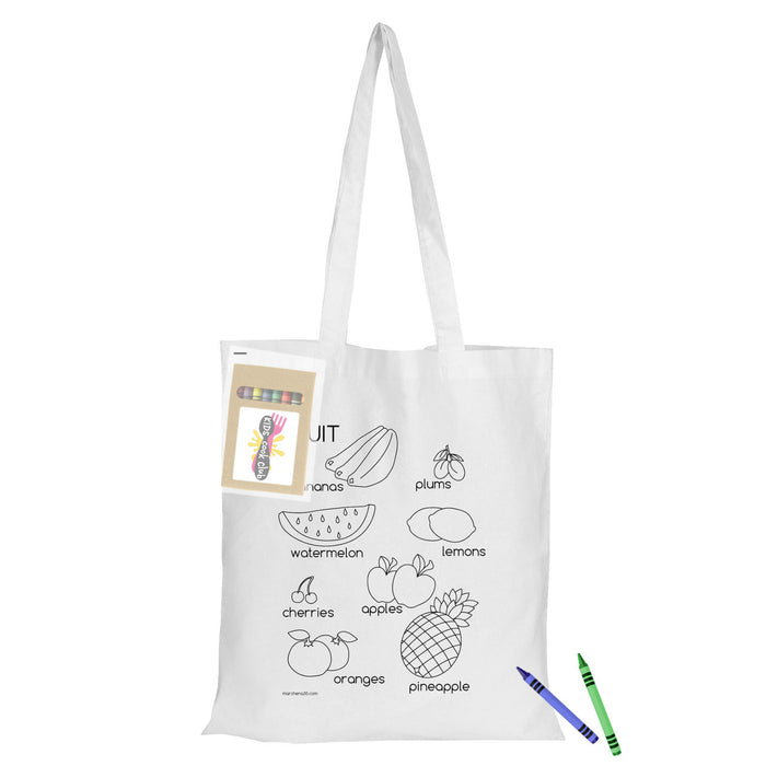 COLOURING WHITE CALICO BAG NO GUSSET