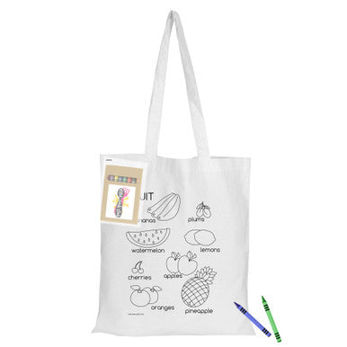 COLOURING WHITE CALICO BAG NO GUSSET