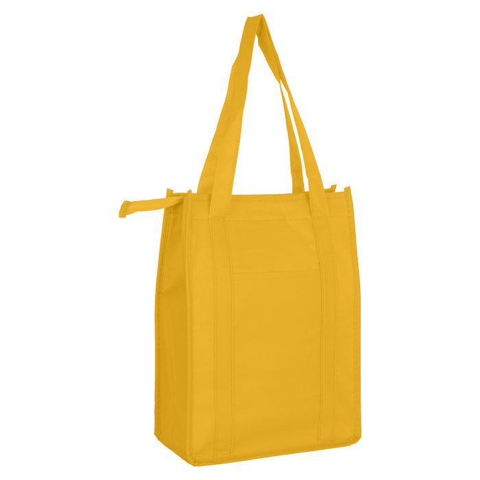 NON WOVEN COOLER BAG WITH TOP ZIP CLOSURE