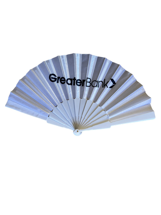 Branded Printed Fabric Hand Fans - Custom Promotional Product