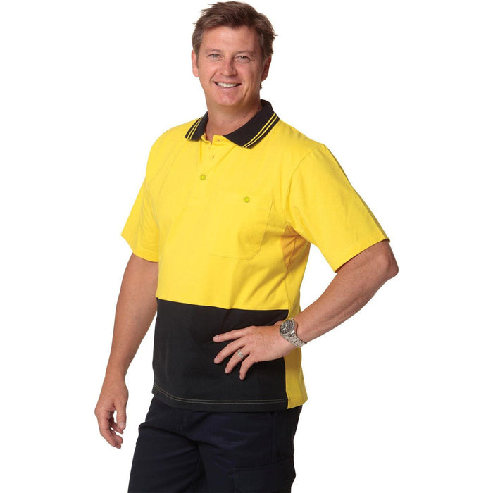 Cotton Jersey Two Tone Safety Polo